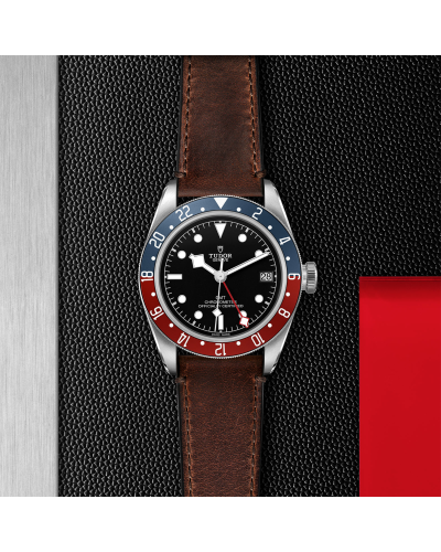 Tudor Black Bay GMT 41 mm steel case, “Terra di Siena” brown leather strap (watches)
